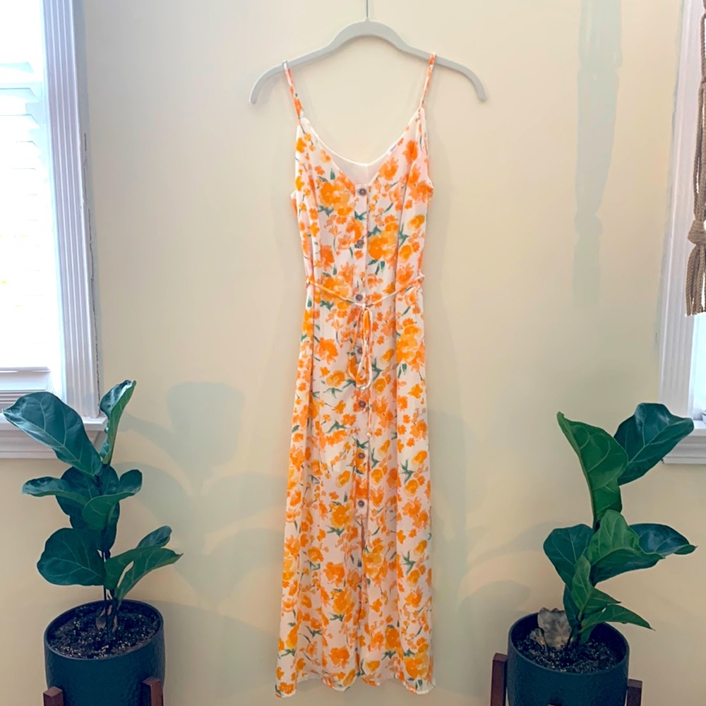 Orange Midi Dress